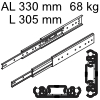 Accuride 3301 Überauszug, Horizontal- / Vertikalmont. AL 330 mm DZ3301-0012-2 für Einbaulänge 305 mm, Tragkraft 68 kg