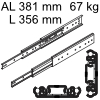 Accuride 3301 Überauszug, Horizontal- / Vertikalmont. AL 381 mm DZ3301-0014-2 für Einbaulänge 356 mm, Tragkraft 67 kg