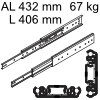 Accuride 3301 Überauszug, Horizontal- / Vertikalmont. AL 432 mm DZ3301-0016-2 für Einbaulänge 406 mm, Tragkraft 67 kg