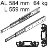 Accuride 3301 Überauszug, Horizontal- / Vertikalmont. AL 584 mm DZ3301-0022-2 für Einbaulänge 559 mm, Tragkraft 64 kg