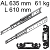 Accuride 3301 Überauszug, Horizontal- / Vertikalmont. AL 635 mm DZ3301-0024-2 für Einbaulänge 610 mm, Tragkraft 61 kg