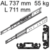 Accuride 3301 Überauszug, Horizontal- / Vertikalmont. AL 737 mm DZ3301-0028-2 für Einbaulänge 711 mm, Tragkraft 55 kg