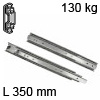 Vollauszug Accuride Edelstahl 5321 DS, L 350 mm Teleskopschiene  für Einbaulänge 350 mm - 130 kg