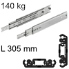 Accuride 7957 Kugelvollauszug, zur seitlichen und aufliegenden Montage DZ7957-0012-2 für Einbaulänge 305 mm, Tragkraft 140 kg