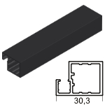 Aluminium Glasrahmenprofil 1780-3000 mm - schwarz Ankor-30