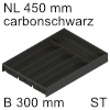 ZC7S450BS3 AMBIA-LINE Besteckeinsatz Stahl carbonschw. Ambia Einsatz 4 Schalen, 300x50,5xL 425 mm carbonschwarz