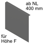 AMBIA-LINE Anbindung an Holzrückwand LBX Höhe F, B 218 mm 