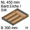 ZC7S450BH3 AMBIA-LINE Besteckeinsatz Holzdesign Bardolino Ambia Einsatz 4 Fächer, 300x50xL 422 mm Bard.Eiche/Weiß