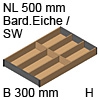 ZC7S500BH3 AMBIA-LINE Besteckeinsatz Holzdesign Bardolino Ambia Einsatz 6 Fächer,  300x50xL 472 mm Bard.Eiche/Weiß