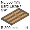 ZC7S550BH3 AMBIA-LINE Besteckeinsatz Holzdesign Bardolino Ambia Einsatz 6 Fächer, 300x50xL 522 mm Bard.Eiche/Weiß