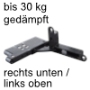 Einlass-Scharnier mit Dämpfung, verdeckt Ankor DS-30, schwarz - rechts unten/links oben