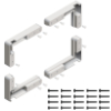 Eckteile zu Alu-Glasrahmenprofil ANKOR 19/27 Eckteile-Set zu Ankor DS-19/27 - Schrauben verzinkt + schwarz