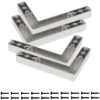 Eckteile zu Alu-Glasrahmenprofil ANKOR 30 Eckteile-Set zu Ankor DS-30 - Schrauben verz. schwarz