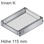 Tandembox antaro Innenauszug Höhe K, hellgrau 