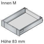 Tandembox antaro Innenauszug Höhe M, hellgrau 