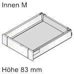 Tandembox antaro Innenauszug Höhe M, seidenweiß 
