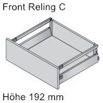 TBX antaro Frontauszug Höhe C mit Reling, hellgrau 