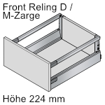 TBX antaro Frontauszug Höhe D mit Reling, hellgrau 
