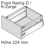 TBX antaro Frontauszug D mit Reling (K-Zarge), seidenweiß 