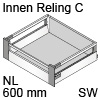 antaro Innenauszug Reling C Bausatz NL 600 mm, seidenweiß TBX antaro Set Rel. C innen - 600 / 196 mm, SW