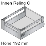 TBX antaro Innenauszug Höhe C mit Reling, hellgrau 
