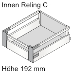 TBX antaro Innenauszug Höhe C mit Reling, seidenweiß 