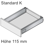 Tandembox antaro Standardkorpus K, hellgrau 