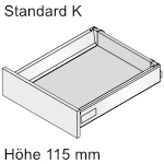 Tandembox antaro Standardkorpus K, seidenweiß 
