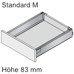 Tandembox antaro Standardkorpus M, hellgrau 