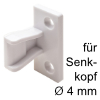 Plattenteil Keku AS zum Schrauben mit Senkkopf Ø 4 mm, W Plattenteil Keku AS f. Hospa 4 mm, weiß