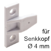 Rahmenteil Keku AS zum Schrauben mit Senkkopf Ø 4 mm, W Rahmenteil Keku AS f. Hospa 4 mm, weiß
