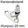 Befestigungswinkel KA 28 mm für Klappenbeschlag am Korpus Maxi up 3675, Kantenabstand 28 mm