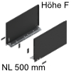 770F5002S Legrabox Zarge F (241 mm), Carbonschw. LBX Zarge pure F - 500 mm, carbonschwarz