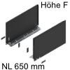 770F6502S Legrabox Zarge F (241 mm), Carbonschw. LBX Zarge pure F - 650 mm, carbonschwarz