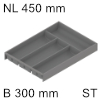 ZC7S450BS3 AMBIA-LINE Besteckeinsatz Stahl indiumgr. Ambia Einsatz 4 Schalen, 300x50,5xL 425 mm indiumgrau