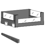 Blum Innenlade mit Distanzleiste, Boxcover/Glas vorne niedrig NL 350 | KB 600 außen/564 innen | seidenweiß