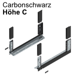 Legrabox free Zarge C (177 mm), carbonschwarz 