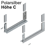 Legrabox free Zarge C (Höhe 177 mm) NL 350-650 mm, polarsilber 