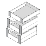 Space Tower 3er-Set Merivobox mit Distanzleisten 