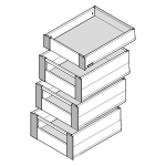 Space Tower 4er-Set Merivobox mit Distanzleisten 