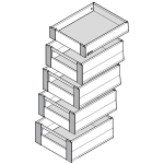 Space Tower 5er-Set Merivobox mit Distanzleisten 