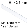 ZE4H1058G hohes Einschubelement vorne, KB 1200 mm Merivobox Klarglas vorne H 142,5 mm / L 1058 mm