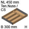 ZC7S450BH3 AMBIA-LINE Besteckeinsatz Holzdesign Tennessee Ambia Einsatz 4 Fächer, 300x50xL422 mm Ten.Nuss/Carbonschwarz