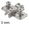 CLIP top Kreuzmontageplatte 173L8130 mit Systemschrauben - Distanz 3 mm - H 11,5 mm