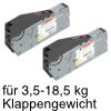 AVENTOS HS top Kraftspeicher Hochschwenkklappe 22S2810 Kraftsp.Set HS top / SD 3,5-18,5 kg - vormont.