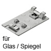 spiegelglas mit Metall kleben - Scharnier Spiegelschrank auf Spiegelglas  (Glasseite) 