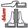 Blum 0-Einsprungscharnier 155 Grad, Mittelanschlag 