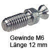 Verbindungsbolzen Rafix Standard Gewinde M6 L 12 mm Bolzen S20 verzinkt M6 / 12 mm