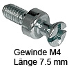 Verbindungsbolzen Rafix Standard Gewinde M4 L 7,5 mm Bolzen S20 verzinkt M4 / 7.5 mm