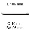 Edelstahlbügelgriff i-131 Länge 106 mm H 30 / L 106 / BA 96 / Ø 10 mm